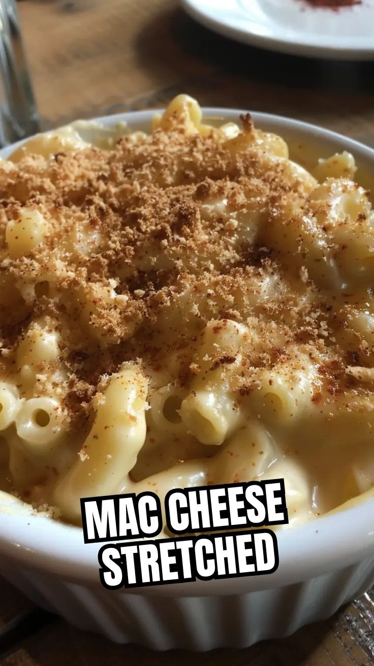A close-up of creamy mac and cheese in a golden-brown casserole dish
