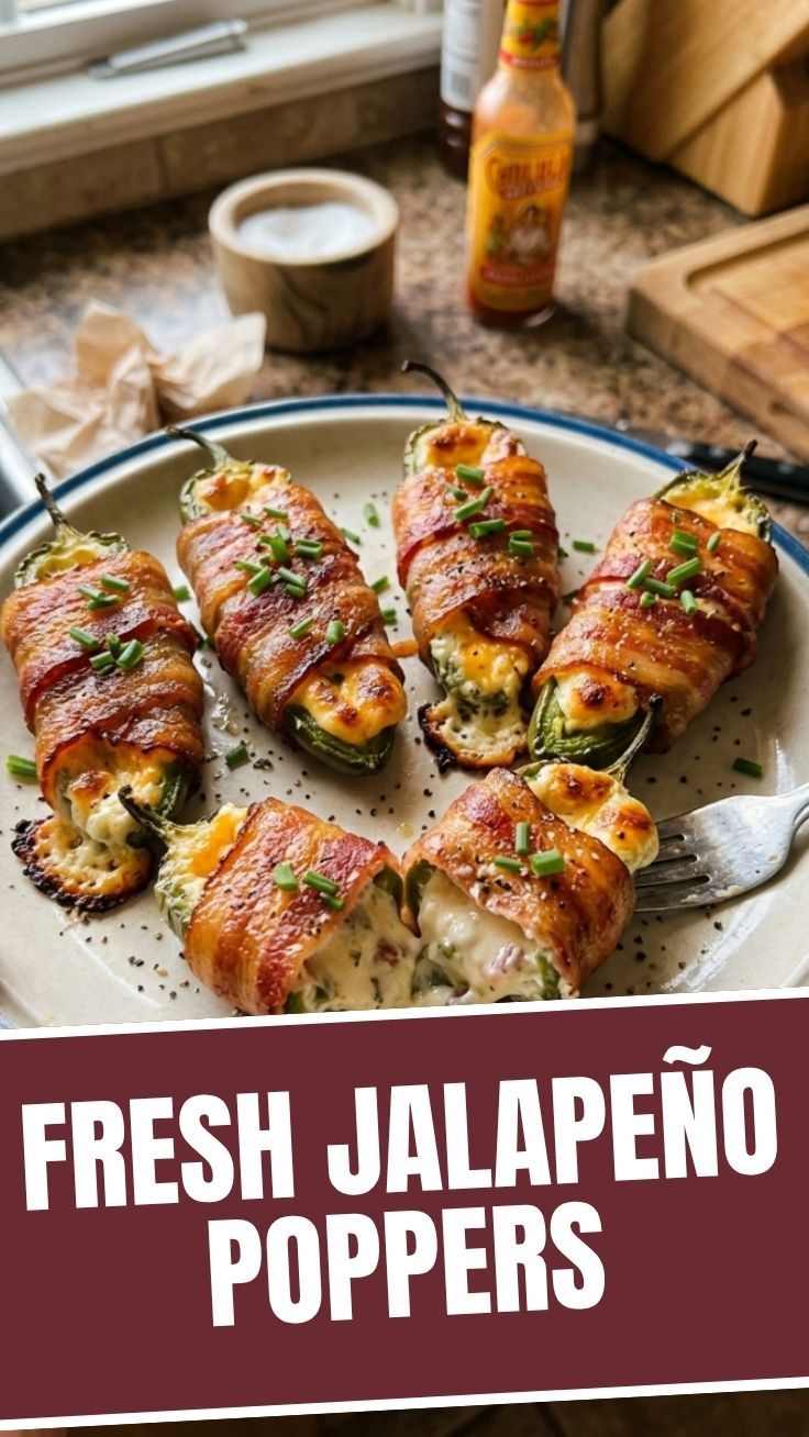 A close-up of crispy, golden-brown jalapeño poppers filled with cheese