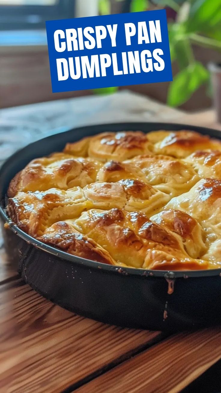 A golden-brown dumpling bake fresh out of the oven