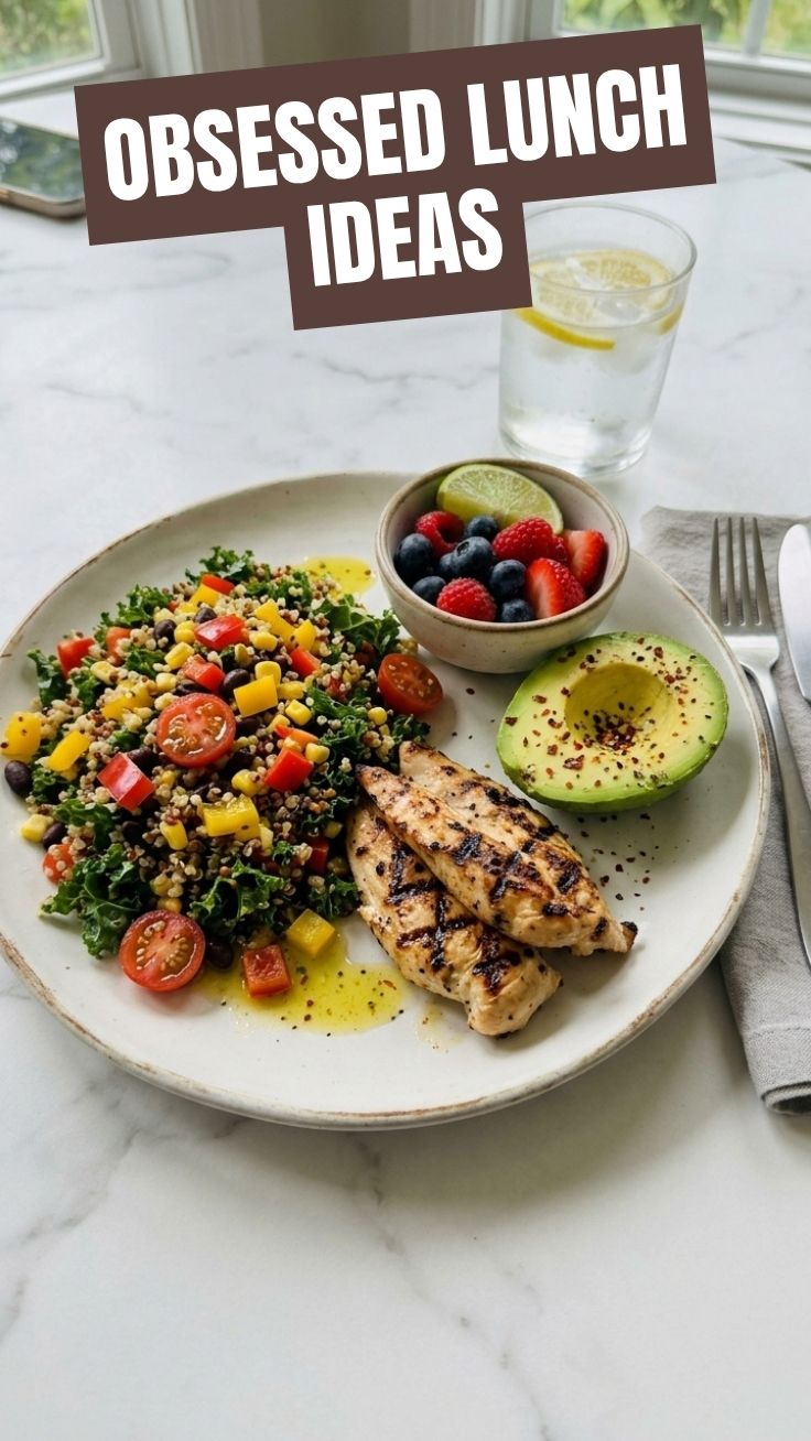 A vibrant collection of healthy summer lunch ideas laid out on a table.