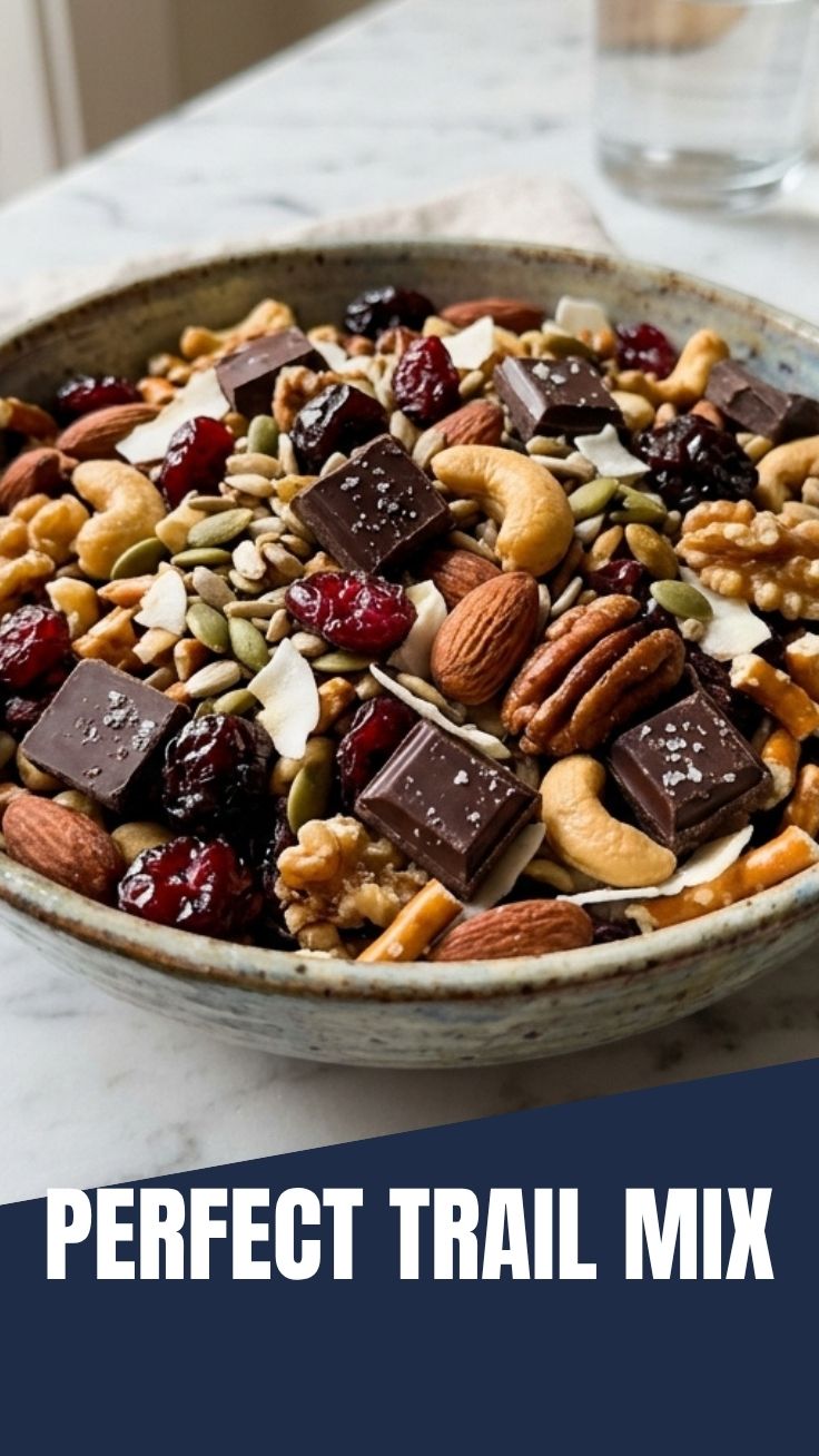 A delicious assortment of trail mix with nuts, seeds, and dried fruit