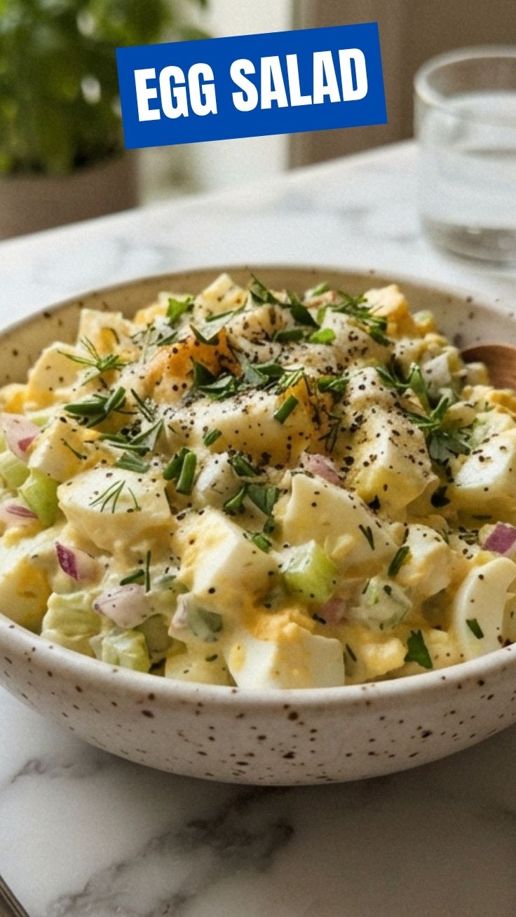 A bowl of perfectly prepared egg salad, ready to serve.